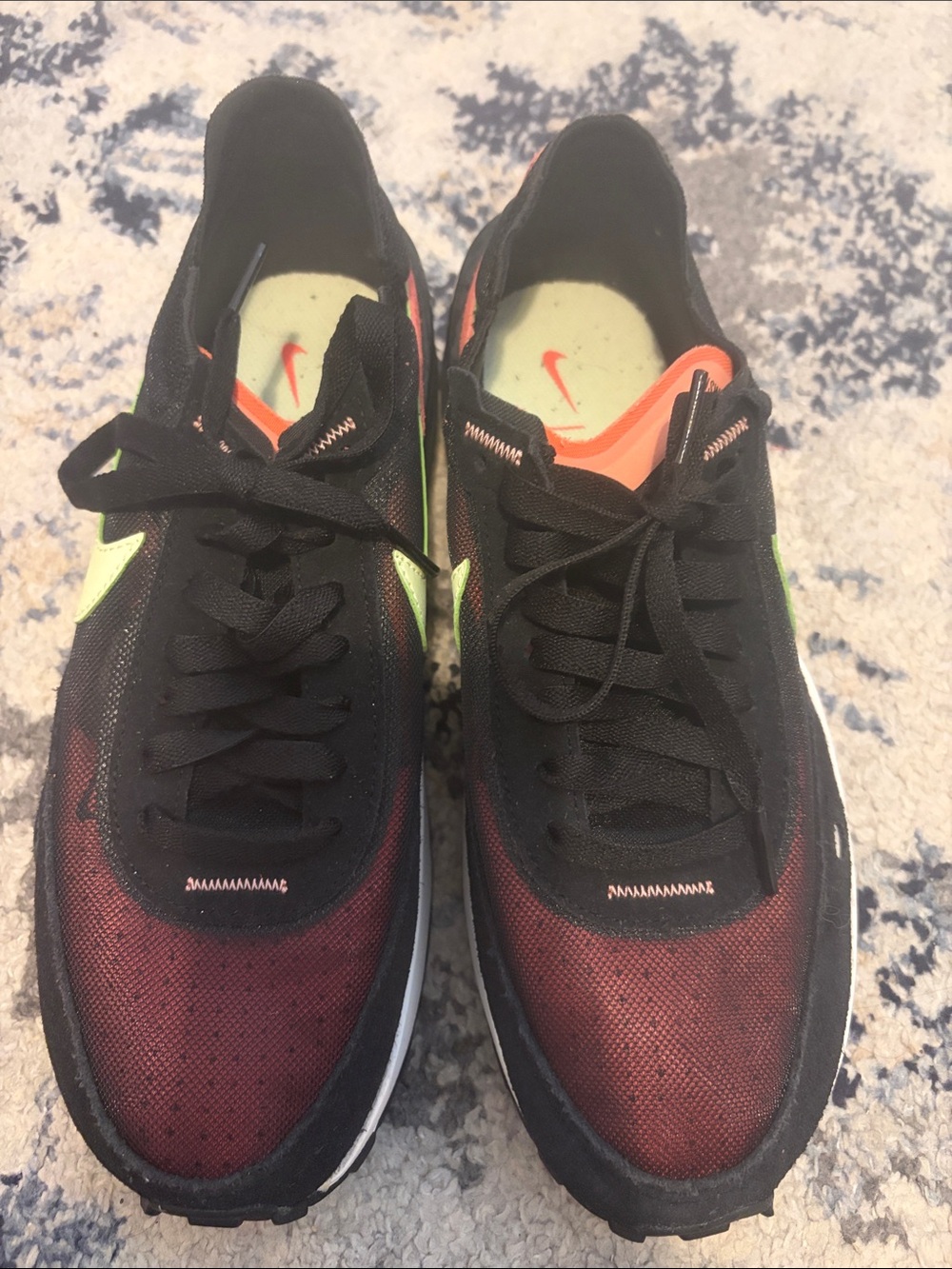 Nike Men's Black, Red & Neon Green Running Sneakers